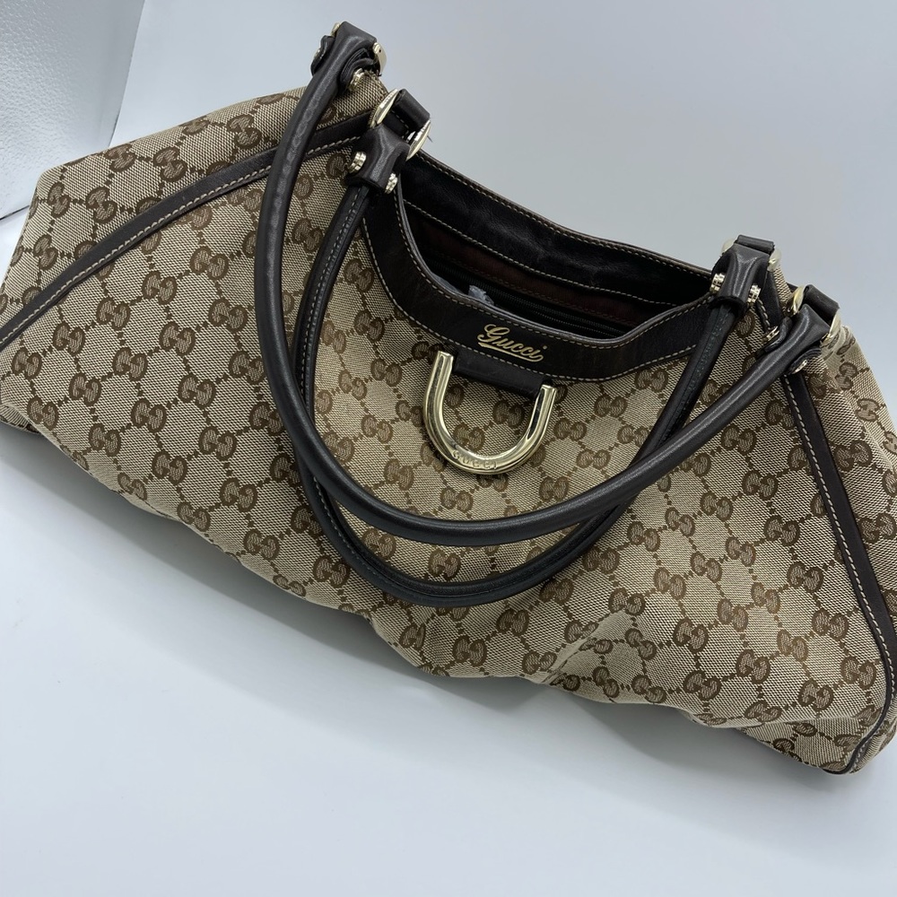 AUTHENTIC BEIGE GG GUCCI ORIGINAL CANVAS HOBO BAG